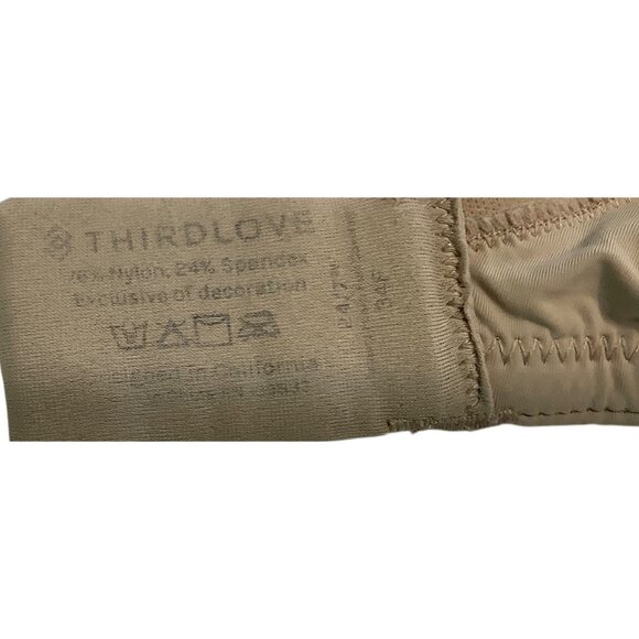 Thirdlove Full Coverage Beige Bra Women 34F Smooth Comfort Adjustable Straps - Picture 3 of 4